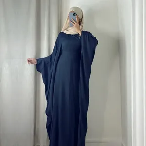 Etnische kleding Vrouwen Abaya Dubai Turkije Moslim Islam -gewaad Ramadan Khimar Saoedi -Arabië Gebed Jurk Geen hoofddoekkleding