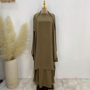 Vêtements ethniques femmes Abaya Ramadan 2 pièces jupe costumes Jilbab prière vêtement Robe Hijab Robe caftan Islam Abayat musulman ensembles islamique