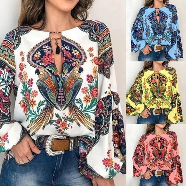 Ropa étnica Mujeres África Ropa de moda Dashiki Imprimir Linterna Manga Africana Camisetas Tops para damas Otoño Camisetas de gran tamaño Mujer