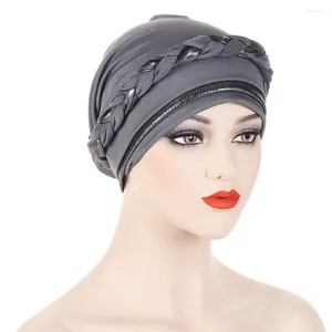 Vêtements ethniques Femmes Braid Turban Head Wrap Musulman Chemo Cap Bandana Écharpe Intérieur Hijabs Femme Musulman Turbante Perte de cheveux Mujer