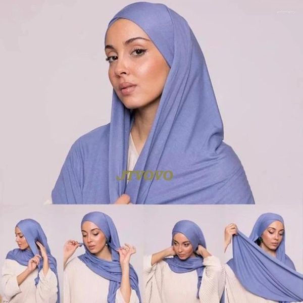Ropa étnica Mujeres Vendaje conveniente Hijabs Mantón largo Gasa instantánea Envoltura para la cabeza Musulmán Islámico Pañuelo Uso libre Estilo de cuerda 180x70 cm