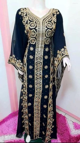 Vêtements ethniques Femmes Robe Frican Manches longues Plus Taille Perles Caftans marocains Robes pour 56 pouces