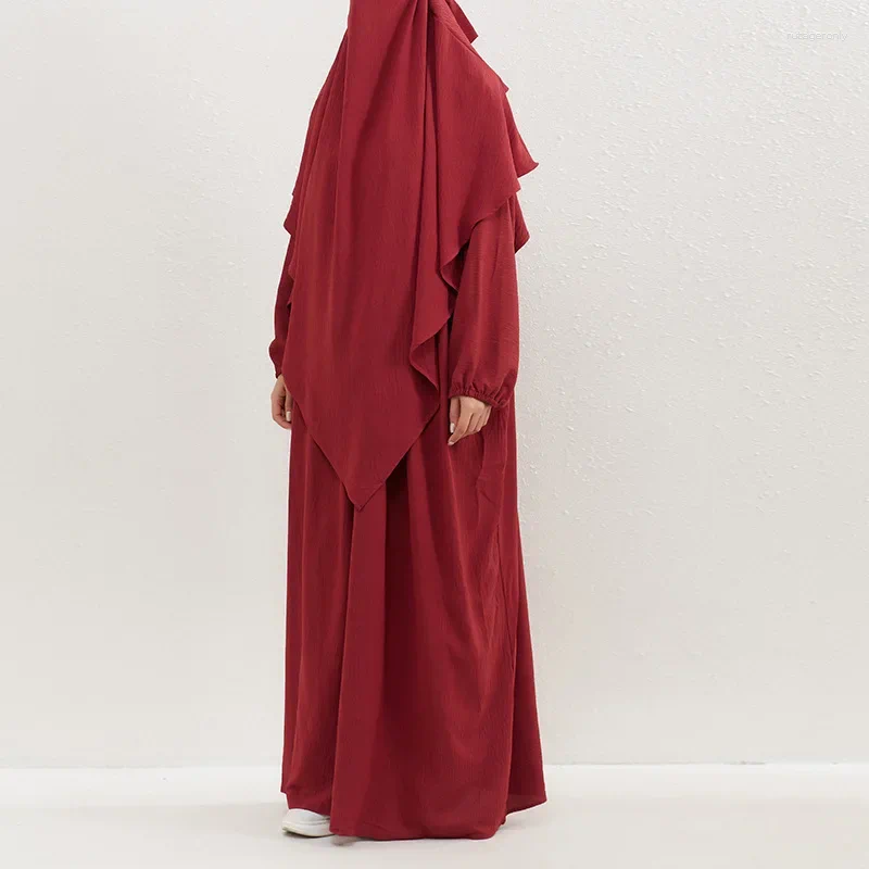 Abbigliamento etnico Donna Eid Musulmano Abaya Arabo Dubai Foulard Caftano Islam Abaya Marocco Ramadan Jalabiya Sciolto Solido Casual Modesto Abito lungo