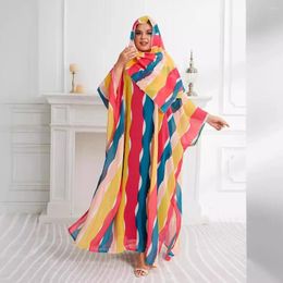 Etnische kleding Vrouwen Eid Muslim Abayas Batwing Sleeve Dubai Abaya Print Long Robe Loose Kaftan Casual Dresses Ramadan Marokko Islam 2024
