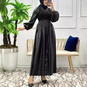 Vêtements ethniques Femmes Élégante robe noire islamique Muslim Party Party Soiffer Dresses Abaya Long Vestido de Festa Luxo Marocain Kaftan