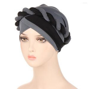 Ropa étnica Mujeres para gorra africana hecha a mano Boda nigeriana Gele Turban Head Wrap Nudo Pre-Atado Bonnet Trenza