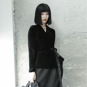 Vêtements ethniques femmes Harajuku velours Cardigan japonais Kimono vêtements asiatiques chemise hauts décontracté femme Kimonos noir Yukata FF2666
