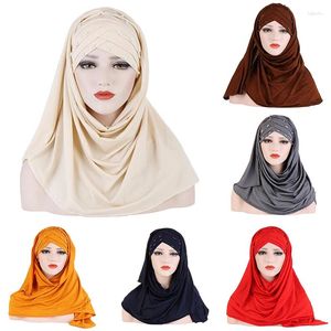 Vêtements ethniques Femmes Hijab Foulard en soie Wrap Châles musulmans Couverture islamique Perle 2023 Châle de couleur unie douce