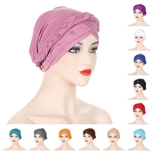 Vêtements ethniques Femmes Lady Perles Musulman Braid Tête Turban Wrap Couverture Cancer Chemo Islamique Arabe Cap Chapeau Perte De Cheveux Bonnet Bonnets Mode