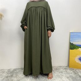 Vêtements ethniques Femmes musulmanes Abayas Dubai Sleette lâche Aigle de poche Femme Musulman Kaftan Turquie Arabe Long pour