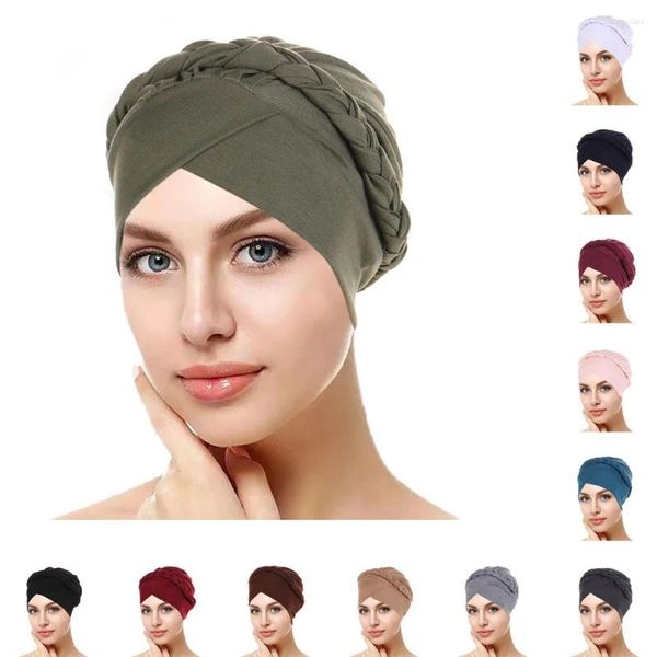 Vêtements ethniques Femmes Musulman Braid Hijab Turban Chemo Cap Underscarf Islamique Arabe Bonnet Perte De Cheveux Chapeau Femme Foulard Head Wrap