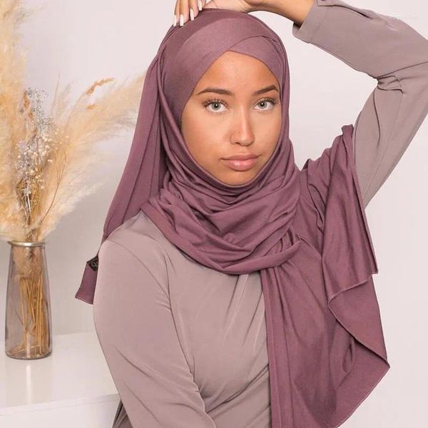 Vêtements ethniques Femmes Musulman Front Croix Hijab Écharpe instantanée Foulard islamique Cravate Châle Wrap Turban Headwrap Veil Ramadan Bandanas