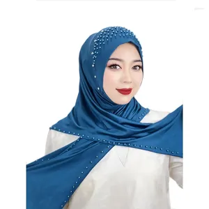 Vêtements ethniques Femmes Muslim Hijab Arab Faux Rhingestone Per perlé Emballage Écharpe turque Khimar Heads pour Abaya 2024