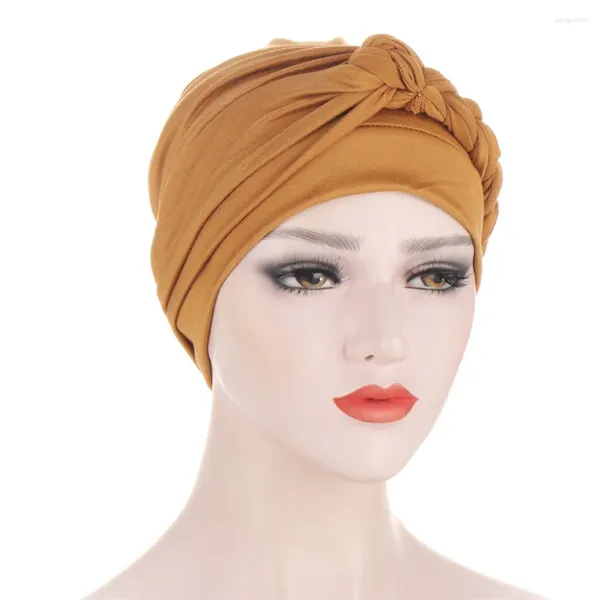 Vêtements ethniques Femmes Musulman Hijab Chemo Cap Tresses Bonnet Cancer Perte De Cheveux Chapeaux Islam Arabe Bonnets Turbante Foulard Foulard Femme