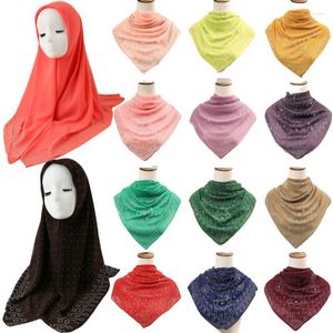 Vêtements ethniques Femmes Musulman Hijab Carré Écharpe Avec Strass Islam Arabie Mousseline De Soie Turban Châles Femme Foulard Wraps Bandeaux 105