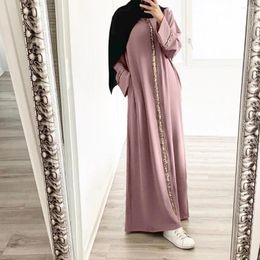 Vêtements ethniques Femmes Musulman Longue Robe Paillettes Kaftan Robes Malaisie Dubaï Arabe Islam Abaya Islamique Caftan Élégant Splice Maxi Robes