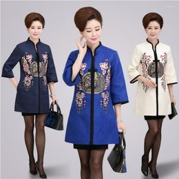 Etnische kleding Women National Trend Chinese stijl Top Spring Vintage Tang Suit Cheongsam Blouses Tops Long Sleeve Elegant