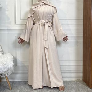 Vêtements Ethniques Femmes Ouvert Abaya Kaftan Dubaï Turquie 2 Pièce Musulman Ensemble De Luxe Islam Robe Robe Africaine Kimono Maroc Vêtements Caftan Mode 230720