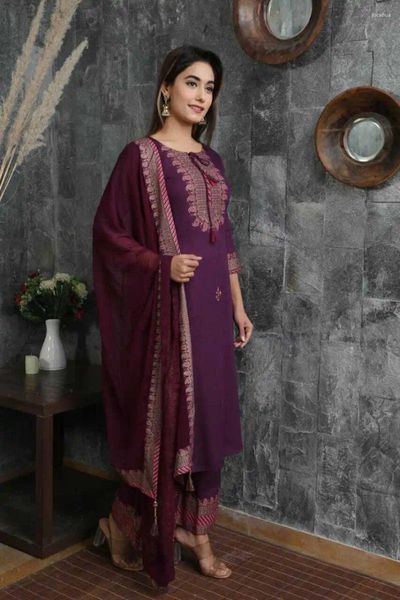 Vêtements ethniques Femmes Palazzo Dupatta Cousue Salwar Kameez Beau costume d'été