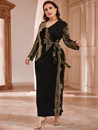 Vêtements ethniques femmes grande taille grandes robes Maxi 2023 automne hiver à manches longues Chic élégant musulman turc fête Robe de soirée