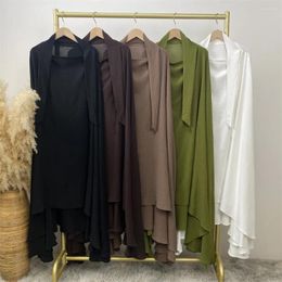 Ropa étnica El elegante Khimar Modest Modest Musulmán Ramadán Softal suave Jersey Hijab Long Buff Amira Oración Abaya prenda