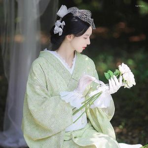 Vêtements ethniques Robe en dentelle de haute qualité pour femmes Japonais Taisho Style romain Kimono Formel Yukata Cosplay Costume Belle Pographie