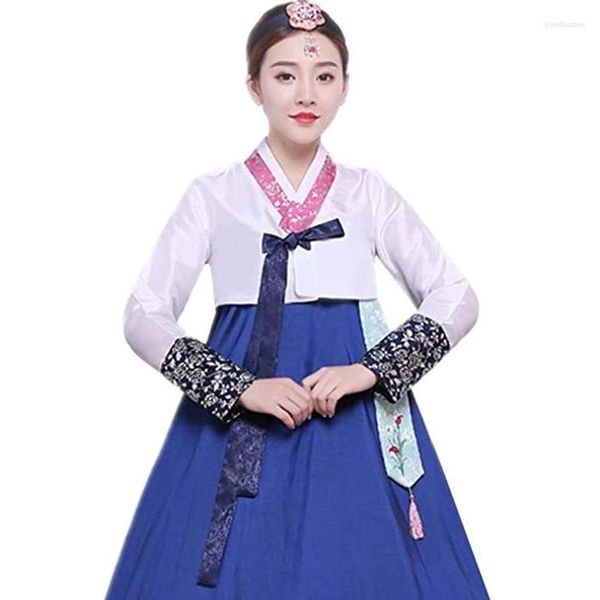 Ropa étnica Mujer Coreana Tradicional Importada Tela de manga larga Hanbok Traje de baile Cosplay