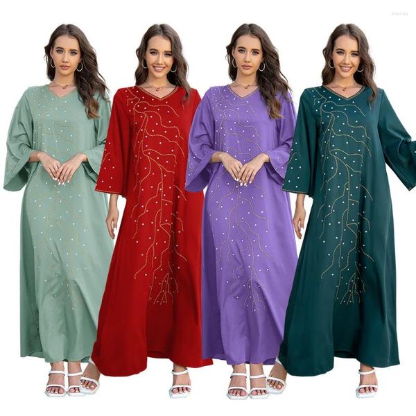 Vêtements ethniques Femmes Moyen-Orient Musulman Burka Robe Casual Confortable Lâche Diamant Réglage Vêtements Pour Dames