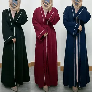 Vêtements ethniques Outwear pour femmes Moyen-Orient Dubaï Collage Couleur Couleur de robe Cardigan Mode musulmane Mode musulmane