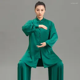 Etnische Kleding Vrouwen Zijde Satijn Chinese Tai Chi Pak Wushu Vechtsporten Uniform Wing Chun Jas Broek Oosterse Oefening FF3758