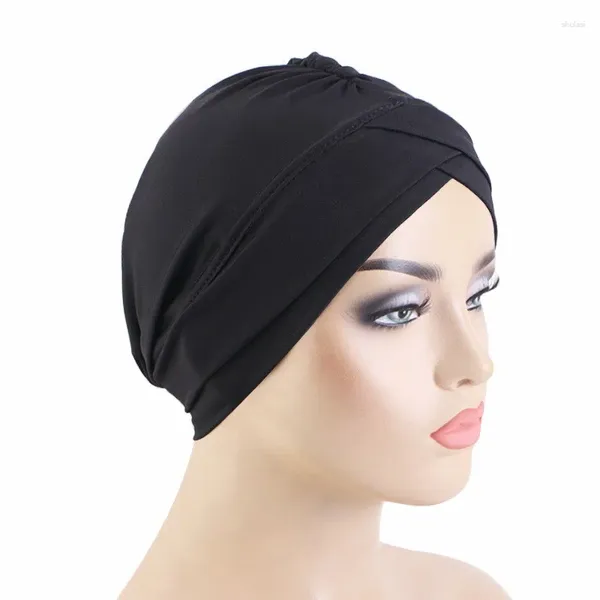 Vêtements ethniques Femmes Solid Color Elastic Cap Arabe Hair Wrap Chapeau Musulman Islamique Doux Confortable Chimiothérapie