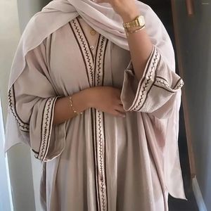 Etnische Kleding Vrouwen Turkije Islam Lange Jurk Moslim Mode Losse Kaftan Gewaad Femme Casual Musulmane Borduur Abaya Dubai Party Kleding