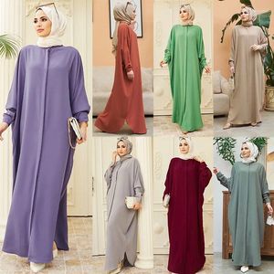 Etnische kleding Dames moslim Abaya Jilbab Kaftan lange jurk Islamitische Dubai vest gewaad Effen Afrikaanse Turkse groothandel