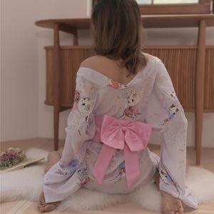 Etnische Kleding Vrouwen Dragen Verleiding Uniformen Sexy Uitgehold Gedrukte Japanse Kimono Leuk Ondergoed Dame Nachtjapon Kostuum Nachtclub