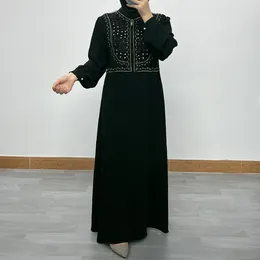 Ethnische Kleidung X070Arrival Mode Muslimischer Kimono Abaya Nida Kleine Ärmeltaschen Dubai Islamische Kleider Türkei Khimar Robe Marokkanische Frau