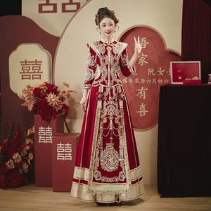 Etnische Kleding Xiuhe 2023 Trouwjurken Chinese Bruids Kimono Vrouwen Draak En Phoenix Jurken 231212