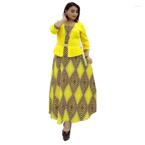 Etnische kleding XL-5XL Afrikaanse plus size jurken voor dames Herfst elegante lange maxi-jurk met halve mouwen en jas Kerstmis