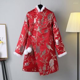 Tang Suit Winter Girl van Ethnic Clothing Year Dikke Sweet Chinese stijl Gevotte jas Verbeterde Cheongsam Red Coat