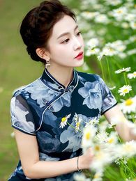 Vêtements ethniques Jeune Cheongsam amélioré de haute qualité rétro tempérament haut de gamme robe de style ancien traditionnel