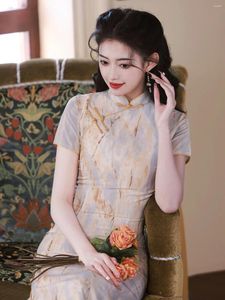 Vêtements ethniques Jeune amélioré Cheongsam Daily Chinois Rétro Slim-Fit Girl Robe Printemps et été Style national