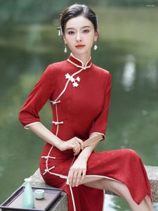 Vêtements ethniques Jeune Toast Haut de gamme Long Cheongsam Produit Engagement de la mariée Obtenez un certificat Banquet quotidien à la porte