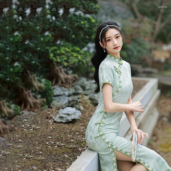 Vêtements ethniques Yourqipao 2023 Été amélioré Cheongsam rétro élégantes jeunes filles quotidiennes modernes Qipao robe de soirée de style chinois pour les femmes