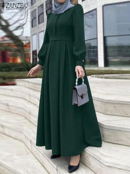 Vêtements ethniques ZANZEA Vintage manches longues musulman Abaya Sundress femmes automne Hijab robe Robe Femme Casual Ramadan Turquie robes islamique