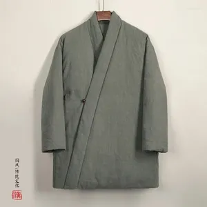 Ropa étnica túnica zen taoísta monje chaquetas de algodón para hombres espesas espesas chicas budistas chino tradicional