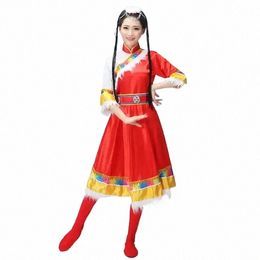 Etnisch kostuum Tibetaans kostuum Korte kostuums Square Dance-kostuum Tibetaans W6Uo#