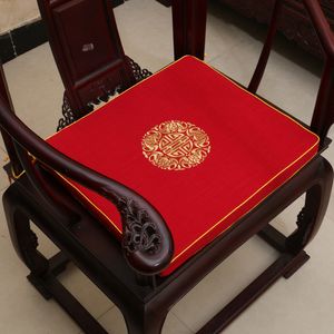 Etnisch borduurwerk Lucky Linnen Katoenen Zitkussen voor Sofa Stoel Pad Classic High End Chinese Style Thicken Sponge Decoratieve kussens