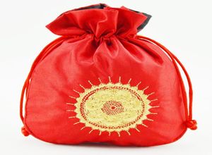 Broderie ethnique tissu de soleil cadeau satin drawstring bijoux sacs emballages cadeaux lavender parfum monnor rangement poche sachet 37180242