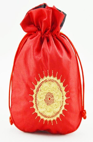 Broderie ethnique tissu de soleil cadeau satin à crampons bijoux de bijoux emballages cadeaux lavande perfume monnor rangement poche sachet 33805828