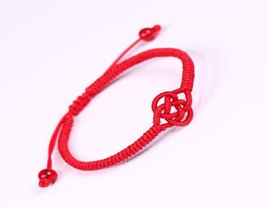 Etnische Rode Touw Knoop Armband een Boeddhistische Lucky Handgemaakte Gevlochten Verstelbare Armbanden Bangle Voor Vrouwen Mannen Unisex Sieraden5997555