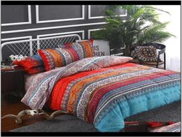 Style ethnique Bohemian 3D Couper un ensemble de literie Mandala Coquette de couette Set Winter Litet thellowcase Queen King Size Bedlinen Bedpr5311312